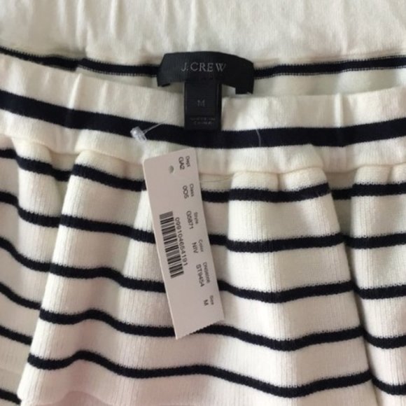 MOVING SALE!! J.Crew Striped Off-The-Shoulder Ruffle Sweater M - Picture 2 of 4